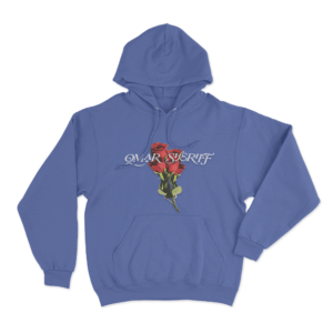 Omar Sheriff Rose Unisex Hoodie Blue